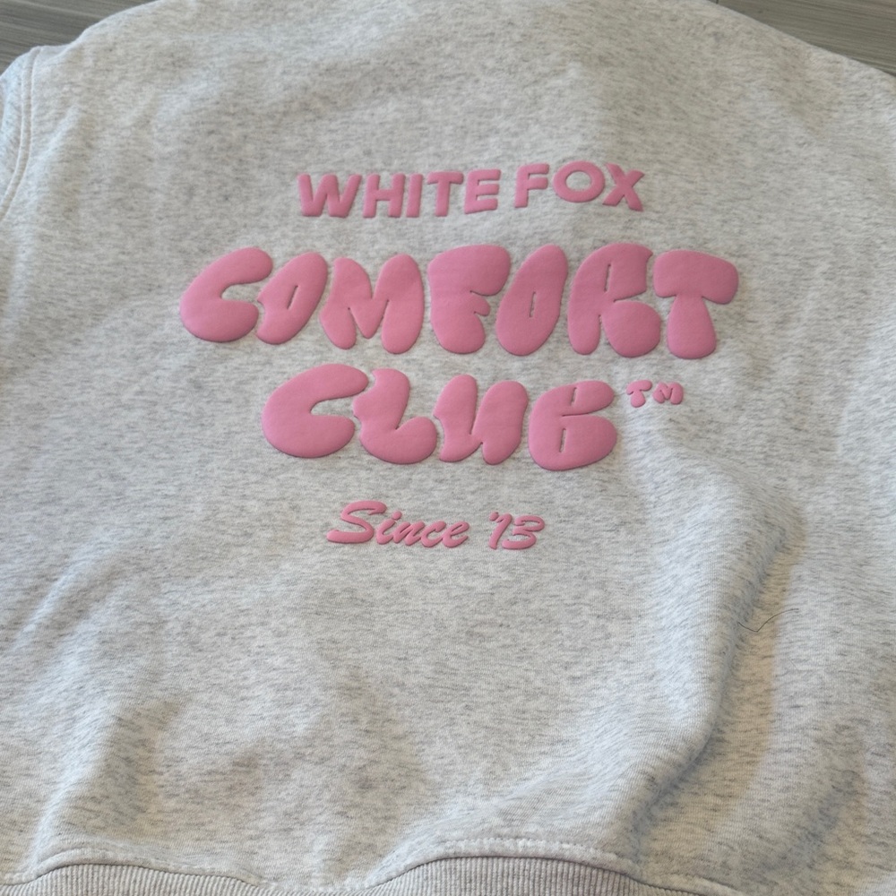 White Fox Boutique Gray and Pink Sweatshirt